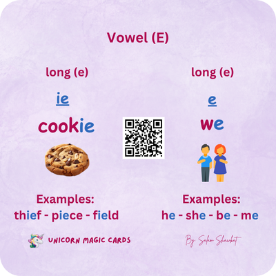 English Vowels - Short & Long - 24 Digital Flash Cards