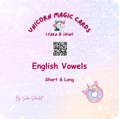 English Vowels - Short & Long - 24 Digital Flash Cards