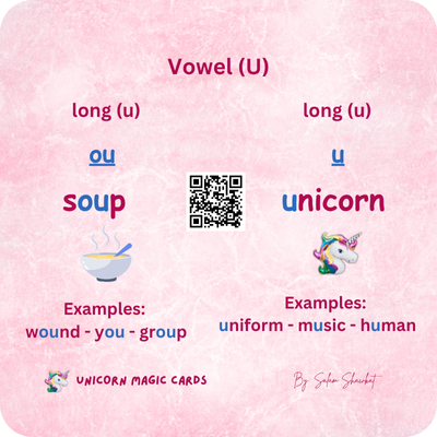 English Vowels - Short & Long - 24 Digital Flash Cards