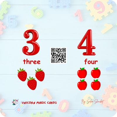 Numbers from 1 to 10 - Digits and Letters - 8 Digital Flash Cards