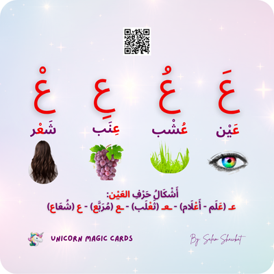 Arabic Alphabet - Vowels and Letter Forms - 32 Digital Flash Cards