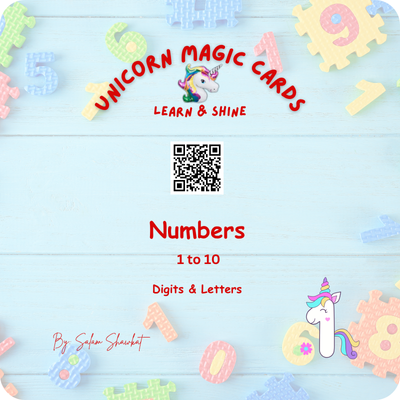 Numbers from 1 to 10 - Digits and Letters - 8 Digital Flash Cards