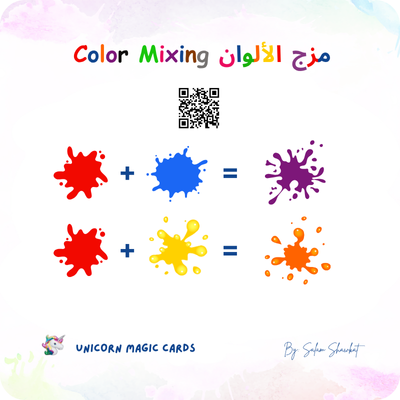 Colors - in English and Arabic - 16 Digital Flash Cards