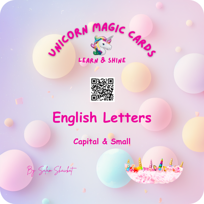 English Letters - Capital & Small - 32 Digital Flash Cards