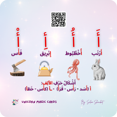 Arabic Alphabet - Vowels and Letter Forms -  32 Digital Flash Cards